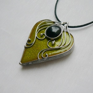 Ónix szív medál, Ékszer, Nyaklánc, Medálos nyaklánc, Ékszerkészítés, Fémmegmunkálás, MESKA