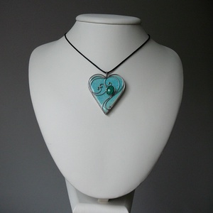 Malachit szív medál - ékszer - nyaklánc - medálos nyaklánc - Meska.hu