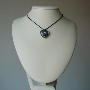 Kék kvarc mini szív medál - ékszer - nyaklánc - medálos nyaklánc - Meska.hu