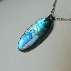 Labradorit medálos nyaklánc, Ékszer, Nyaklánc, Medál, Ékszerkészítés, Fémmegmunkálás, MESKA