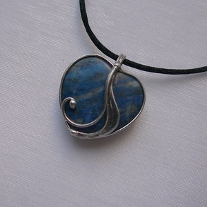 Lápisz lazuli mini szív medál - ékszer - nyaklánc - medálos nyaklánc - Meska.hu