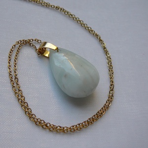 Akvamarin medálos nyaklánc, Ékszer, Nyaklánc, Medálos nyaklánc, Ékszerkészítés, MESKA