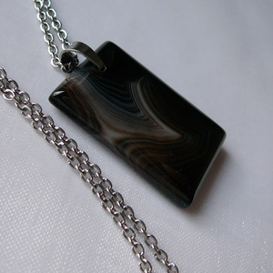 Ónix medálos nyaklánc, Ékszer, Nyaklánc, Medálos nyaklánc, Ékszerkészítés, Fémmegmunkálás, MESKA