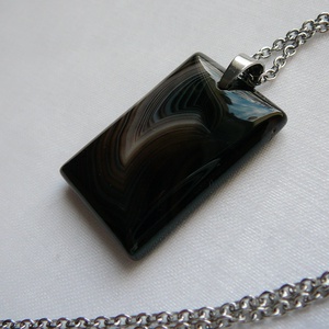 Ónix medálos nyaklánc - ékszer - nyaklánc - medálos nyaklánc - Meska.hu