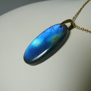 Labradorit medálos nyaklánc, Ékszer, Nyaklánc, Medál, Ékszerkészítés, Fémmegmunkálás, MESKA