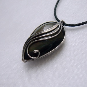 Szivárvány obszidián medál - Meska.hu