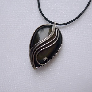 Szivárvány obszidián medál - ékszer - nyaklánc - medálos nyaklánc - Meska.hu