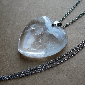 Hegyikristály szív medálos nyaklánc, Ékszer, Nyaklánc, Medálos nyaklánc, Ékszerkészítés, MESKA