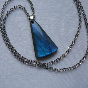 Labradorit medálos nyaklánc, Ékszer, Nyaklánc, Medálos nyaklánc, Ékszerkészítés, Fémmegmunkálás, MESKA