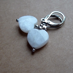 Holdkő szív fülbevaló - Meska.hu