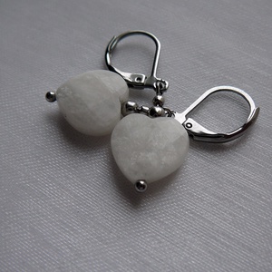 Holdkő szív fülbevaló - ékszer - fülbevaló - lógó fülbevaló - Meska.hu