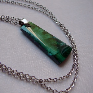 Azúr-malachit medálos nyaklánc - ékszer - nyaklánc - medálos nyaklánc - Meska.hu