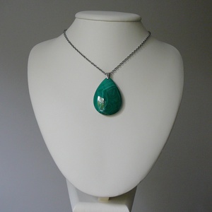 Malachit medálos nyaklánc - ékszer - nyaklánc - medálos nyaklánc - Meska.hu