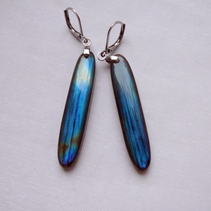 Labradorit fülbevaló - ékszer - fülbevaló - lógó fülbevaló - Meska.hu