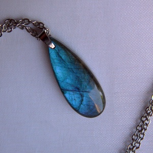 Labradorit medálos nyaklánc - ékszer - nyaklánc - medálos nyaklánc - Meska.hu