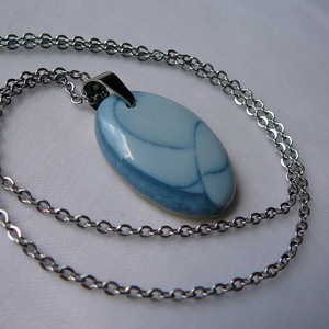 Kék opál medálos nyaklánc, Ékszer, Nyaklánc, Medálos nyaklánc, Ékszerkészítés, MESKA