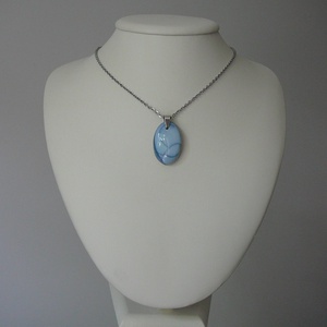 Kék opál medálos nyaklánc - ékszer - nyaklánc - medálos nyaklánc - Meska.hu