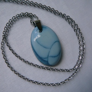 Kék opál medálos nyaklánc - ékszer - nyaklánc - medálos nyaklánc - Meska.hu