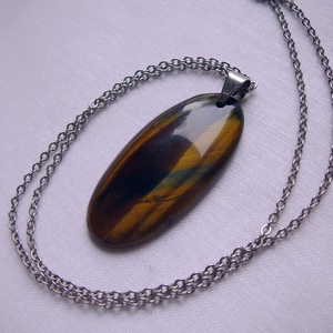 Tigrisszem medálos nyaklánc, Ékszer, Nyaklánc, Medálos nyaklánc, Ékszerkészítés, MESKA