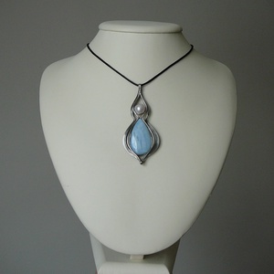 Kék opál medál - ékszer - nyaklánc - medálos nyaklánc - Meska.hu