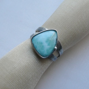 Larimár gyűrű, Ékszer, Gyűrű, Szoliter gyűrű, Fémmegmunkálás, Ékszerkészítés, MESKA