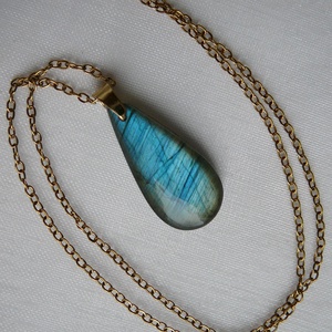 Labradorit medálos nyaklánc, Ékszer, Nyaklánc, Medál, Ékszerkészítés, Fémmegmunkálás, MESKA