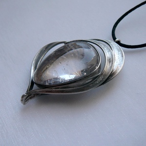 Hegyikristály szív medál, Ékszer, Nyaklánc, Medálos nyaklánc, Ékszerkészítés, Fémmegmunkálás, MESKA