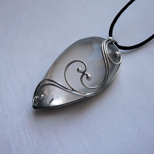 Hegyikristály csepp medál, Ékszer, Nyaklánc, Medálos nyaklánc, Ékszerkészítés, Fémmegmunkálás, MESKA