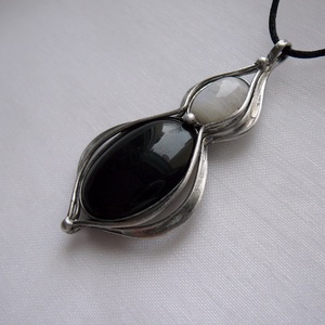 Obszidián medál, Ékszer, Nyaklánc, Medálos nyaklánc, Ékszerkészítés, Fémmegmunkálás, MESKA