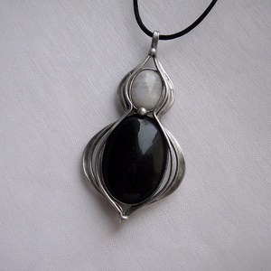 Obszidián medál - ékszer - nyaklánc - medálos nyaklánc - Meska.hu