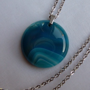 Achát medálos nyaklánc - ékszer - nyaklánc - medál - Meska.hu