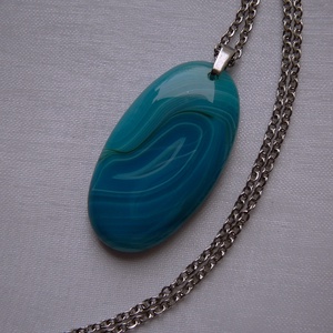 Achát medálos nyaklánc - ékszer - nyaklánc - medál - Meska.hu