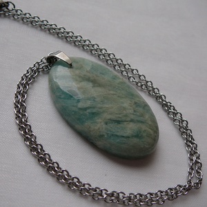 Akvamarin medálos nyaklánc, Ékszer, Nyaklánc, Medál, Ékszerkészítés, Fémmegmunkálás, MESKA