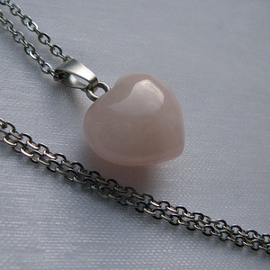 Morganit szív medálos nyaklánc, Ékszer, Nyaklánc, Medál, Ékszerkészítés, Fémmegmunkálás, MESKA