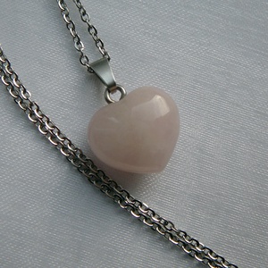 Morganit szív medálos nyaklánc - ékszer - nyaklánc - medál - Meska.hu