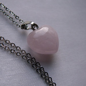 Morganit szív medálos nyaklánc, Ékszer, Nyaklánc, Medál, Ékszerkészítés, Fémmegmunkálás, MESKA