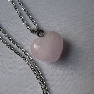 Morganit szív medálos nyaklánc - ékszer - nyaklánc - medál - Meska.hu