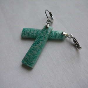 Amazonit fülbevaló, Ékszer, Fülbevaló, Lógó fülbevaló, Ékszerkészítés, MESKA