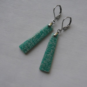 Amazonit fülbevaló - ékszer - fülbevaló - lógó fülbevaló - Meska.hu