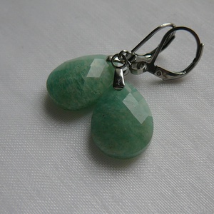 Amazonit fülbevaló, Ékszer, Fülbevaló, Lógó fülbevaló, Ékszerkészítés, MESKA