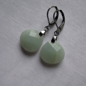 Amazonit fülbevaló - ékszer - fülbevaló - lógó fülbevaló - Meska.hu
