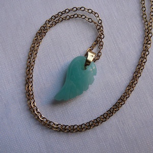 Amazonit szárny medálos nyaklánc - ékszer - nyaklánc - medálos nyaklánc - Meska.hu
