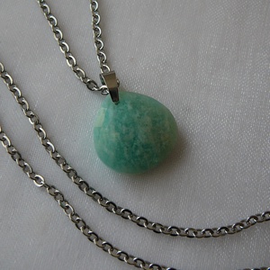 Amazonit csepp medálos nyaklánc - ékszer - nyaklánc - medálos nyaklánc - Meska.hu