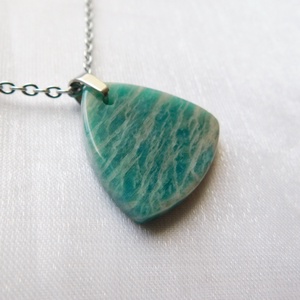 Amazonit medálos nyaklánc, Ékszer, Nyaklánc, Medálos nyaklánc, Ékszerkészítés, Fémmegmunkálás, MESKA
