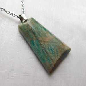 Amazonit medálos nyaklánc, Ékszer, Nyaklánc, Medálos nyaklánc, Ékszerkészítés, Fémmegmunkálás, MESKA