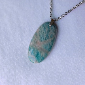 Amazonit medálos nyaklánc - ékszer - nyaklánc - medálos nyaklánc - Meska.hu