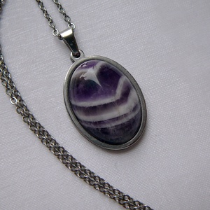 Ametiszt medálos nyaklánc - ékszer - nyaklánc - medálos nyaklánc - Meska.hu