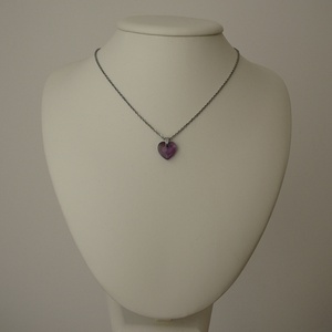 Ametiszt szív medálos nyaklánc - ékszer - nyaklánc - medálos nyaklánc - Meska.hu