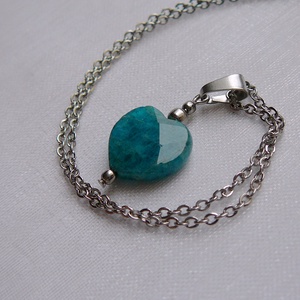 Apatit szív medálos nyaklánc, Ékszer, Nyaklánc, Medál, Ékszerkészítés, MESKA