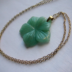 Aventurin virág medálos nyaklánc, Ékszer, Nyaklánc, Medálos nyaklánc, Ékszerkészítés, MESKA